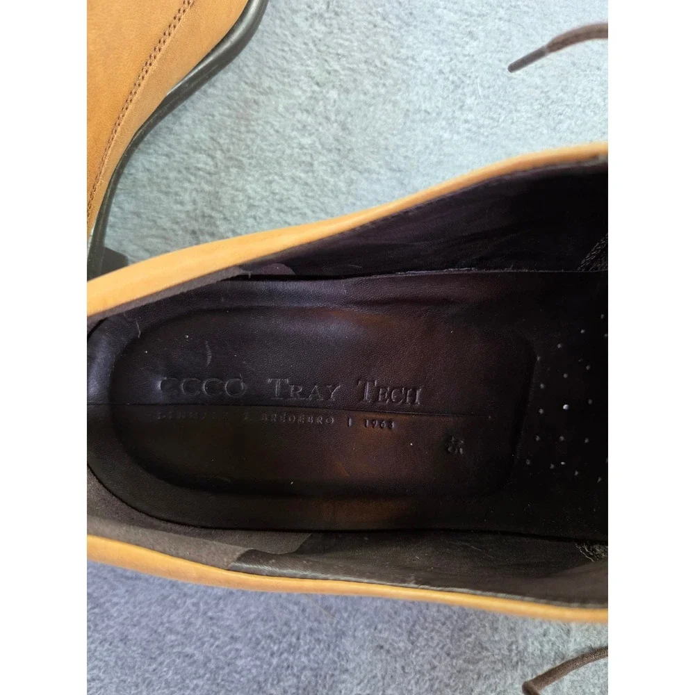 ECCO Citytray Cognac Brown Leather Cap Toe Oxford Dress Shoes Men's US 11 EU 45